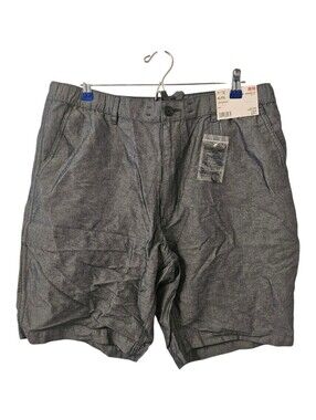 Blue Uniqlo Men's Linen-Blend Shorts